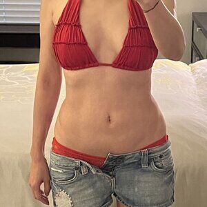 Red bikini Top Size M